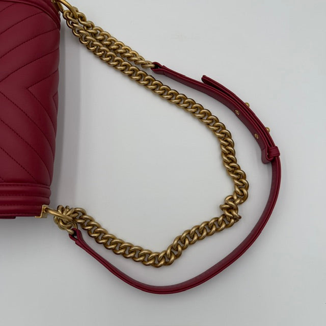 Chanel Boy Bag Chevron Quilted Lambskin Leather Shoulder Bag
