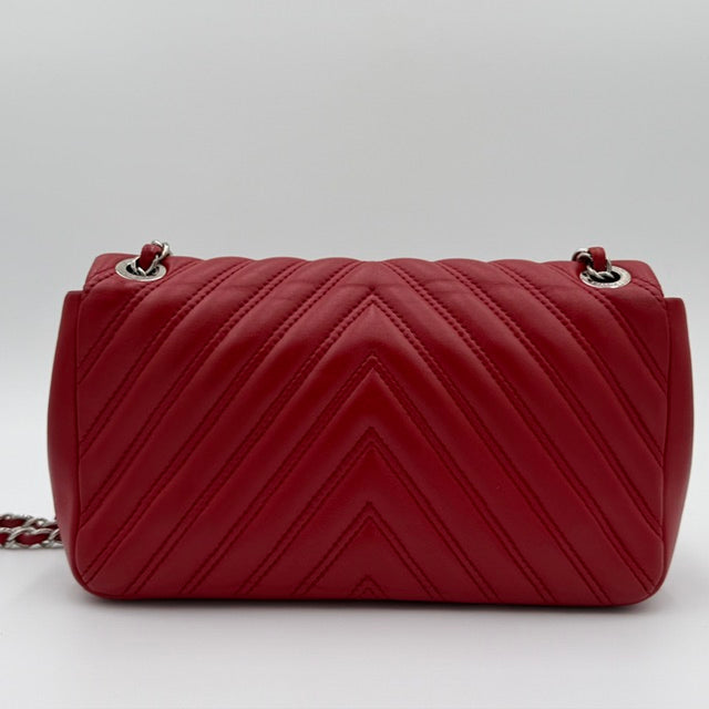 Chanel Medium Double Stitch Chevron Lambskin Flap Bag
