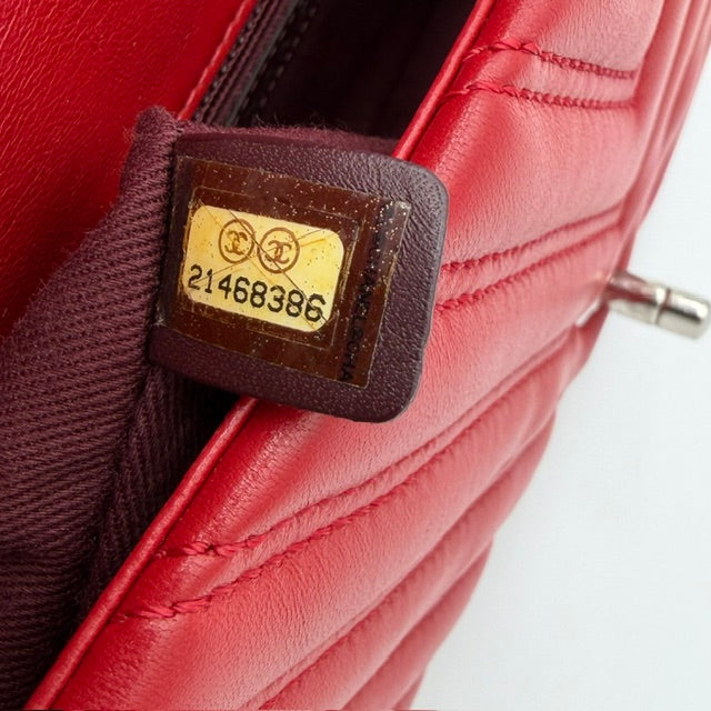 Chanel Medium Double Stitch Chevron Lambskin Flap Bag