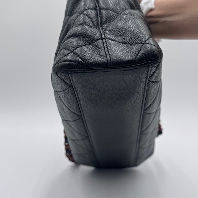 Chanel Vintage Quilted Caviar Tote - Tortoise Shell CC and Handles