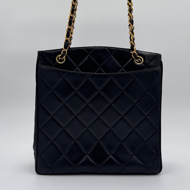 Chanel Black Quilted Leather Tote Bag