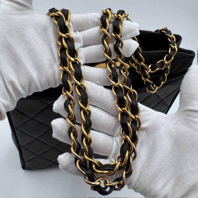 Chanel Black Quilted Leather Tote Bag