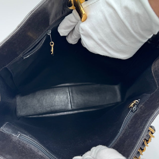 Chanel Black Quilted Leather Tote Bag