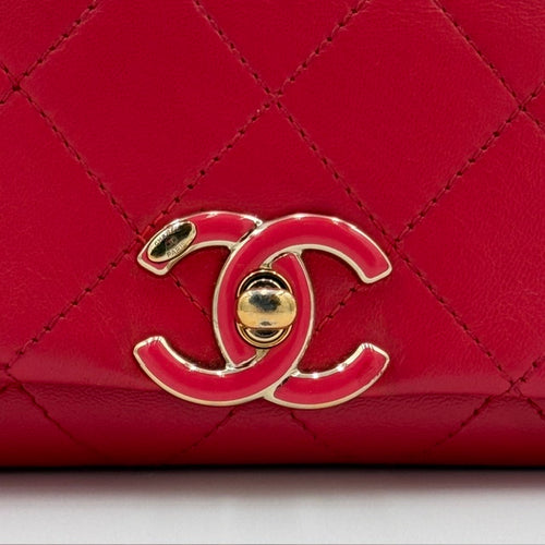 Chanel Mini Classic Flap Pink Quilted Lambskin Shoulder Bag