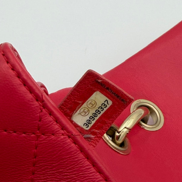 Chanel Mini Classic Flap Pink Quilted Lambskin Shoulder Bag