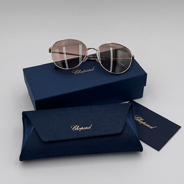 Chopard Gold Round Metal Sunglasses