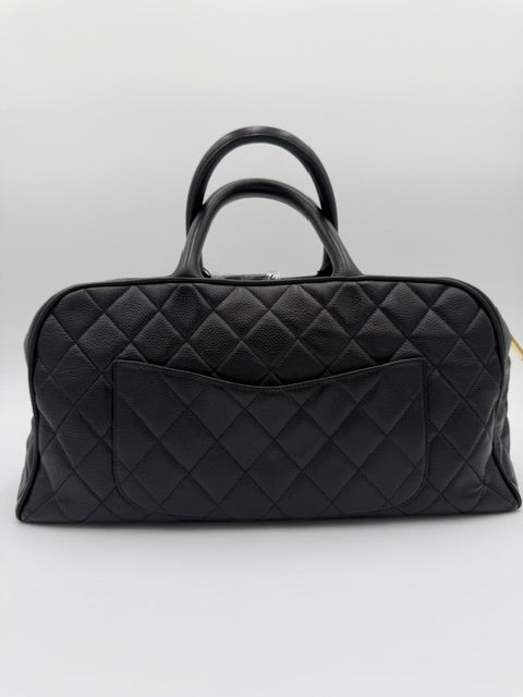 Chanel Quilted Caviar Leather Boston Bag