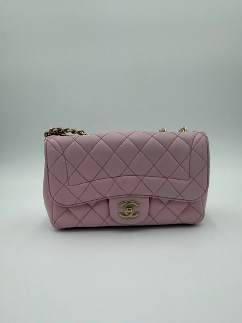 Chanel Mademoiselle Blush Pink Quilted Leather Bag