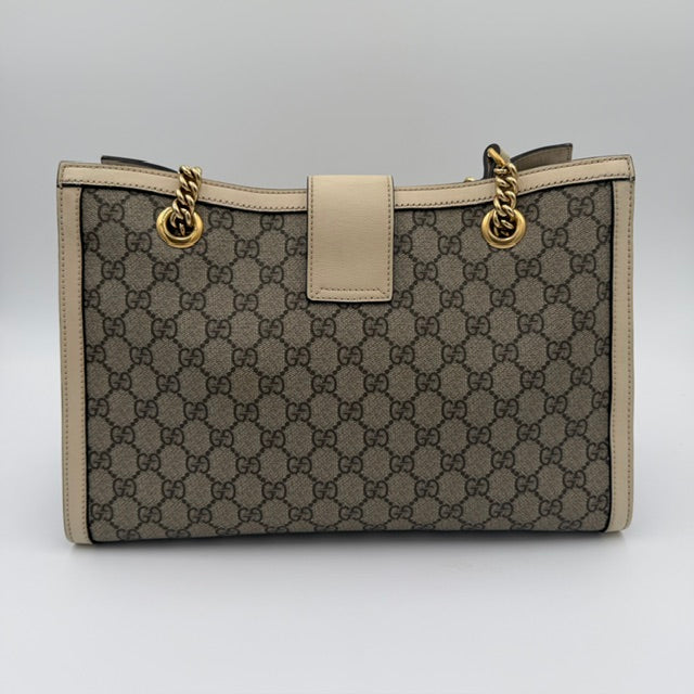 Gucci Padlock Medium GG Supreme Canvas Shoulder Tote Bag