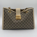 Gucci Padlock Medium GG Supreme Canvas Shoulder Tote Bag