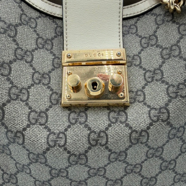 Gucci Padlock Medium GG Supreme Canvas Shoulder Tote Bag