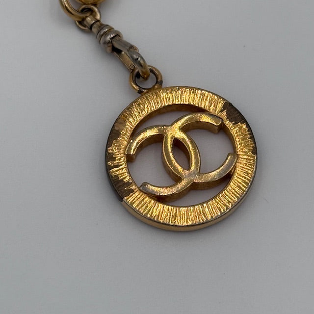 Chanel Vintage Gold-Tone Chain Belt with CC Medallion