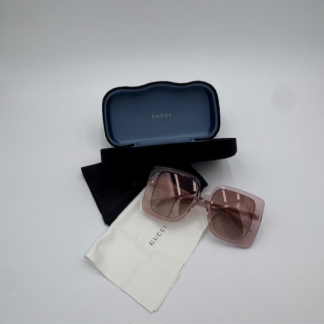 Gucci Pink Oversized Square Sunglasses