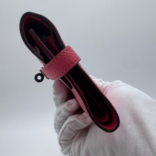 Hermès Kelly Short Wallet Rose Lipstick Epsom Leather Palladium Hardware