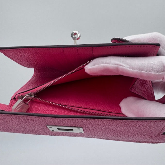 Hermès Kelly Short Wallet Rose Lipstick Epsom Leather Palladium Hardware