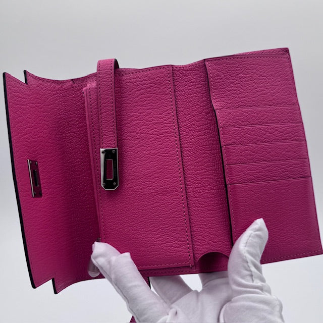Hermès Kelly Short Wallet Rose Lipstick Epsom Leather Palladium Hardware