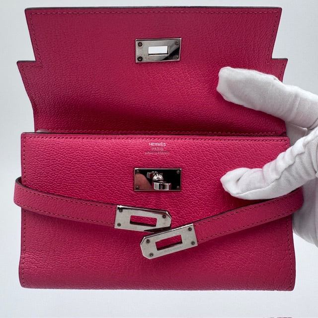 Hermès Kelly Short Wallet Rose Lipstick Epsom Leather Palladium Hardware
