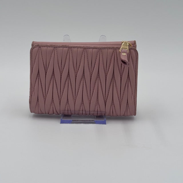 Miu Miu Pink Matelassé Leather Wallet