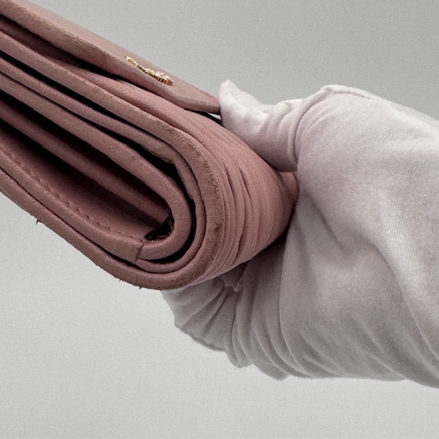 Miu Miu Pink Matelassé Leather Wallet