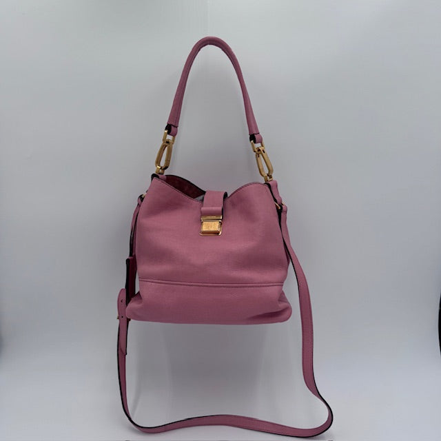 Miu Miu Pink Leather Shoulder Bag – Gold Hardware, Adjustable Crossbody Strap