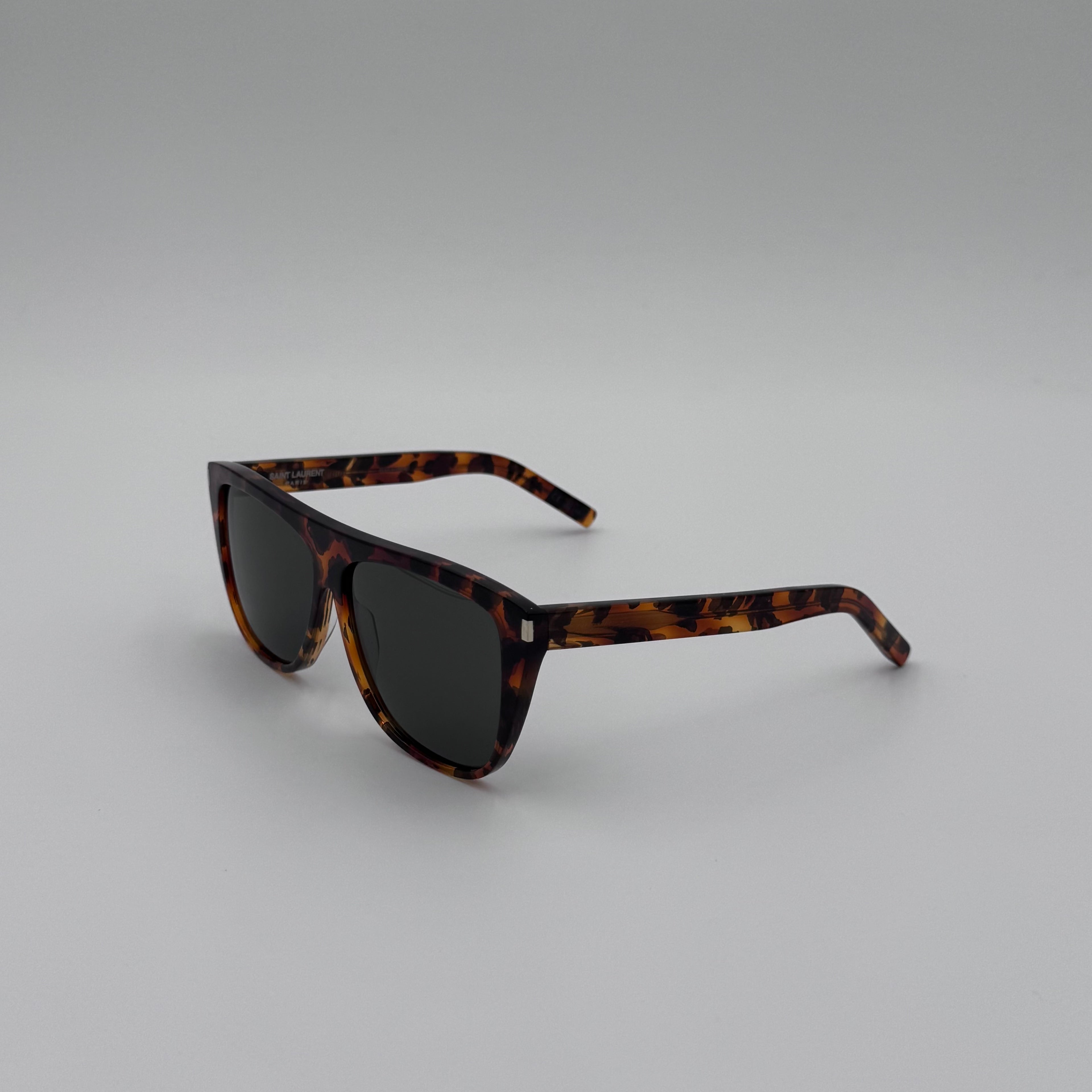 Saint Laurent Tortoiseshell Flat Top Sunglasses
